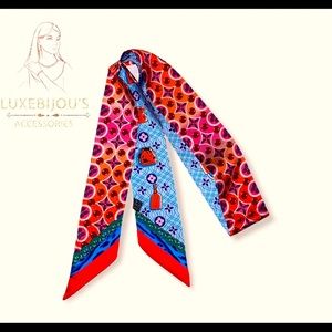 Twill Scarves / Multifunction skinny scarf for handbag